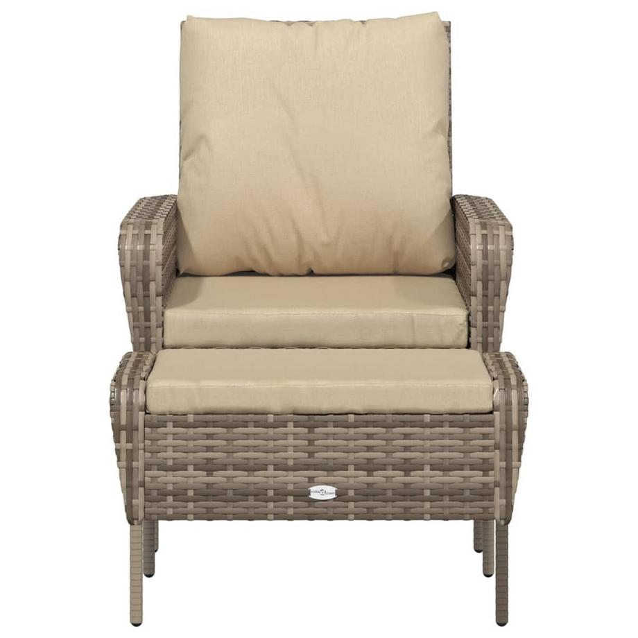 VidaXL Chaise de jardin avec tabouret rotin synthétique  