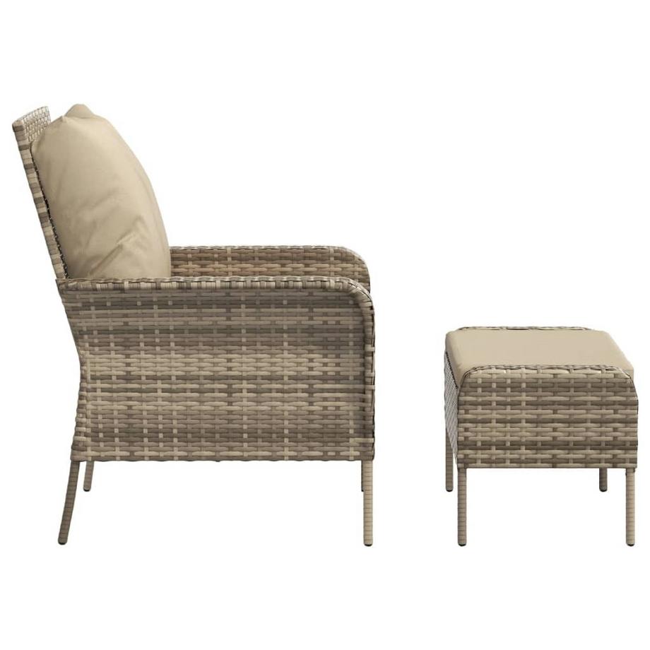 VidaXL Chaise de jardin avec tabouret rotin synthétique  