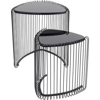 KARE Design Table d'appoint Wire Triangle noir (lot de 2)  