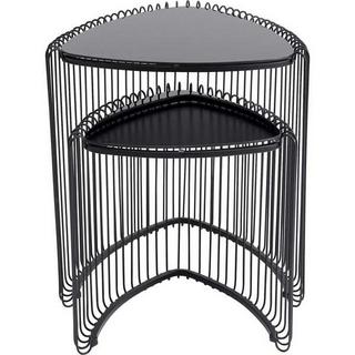 KARE Design Table d'appoint Wire Triangle noir (lot de 2)  