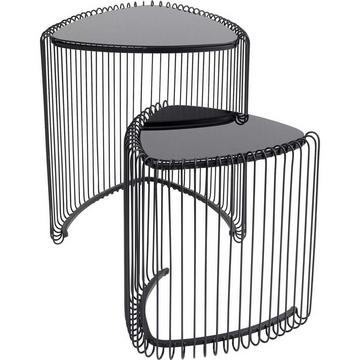 Table d&#039;appoint Wire Triangle noir (lot de 2)