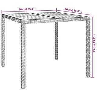 VidaXL Ensemble de salle à manger de jardin rotin synthétique  