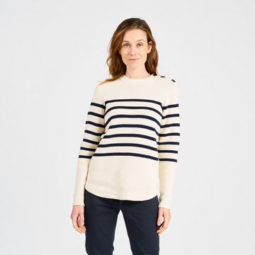 Maglione donna stile marinaio in cotone a righe