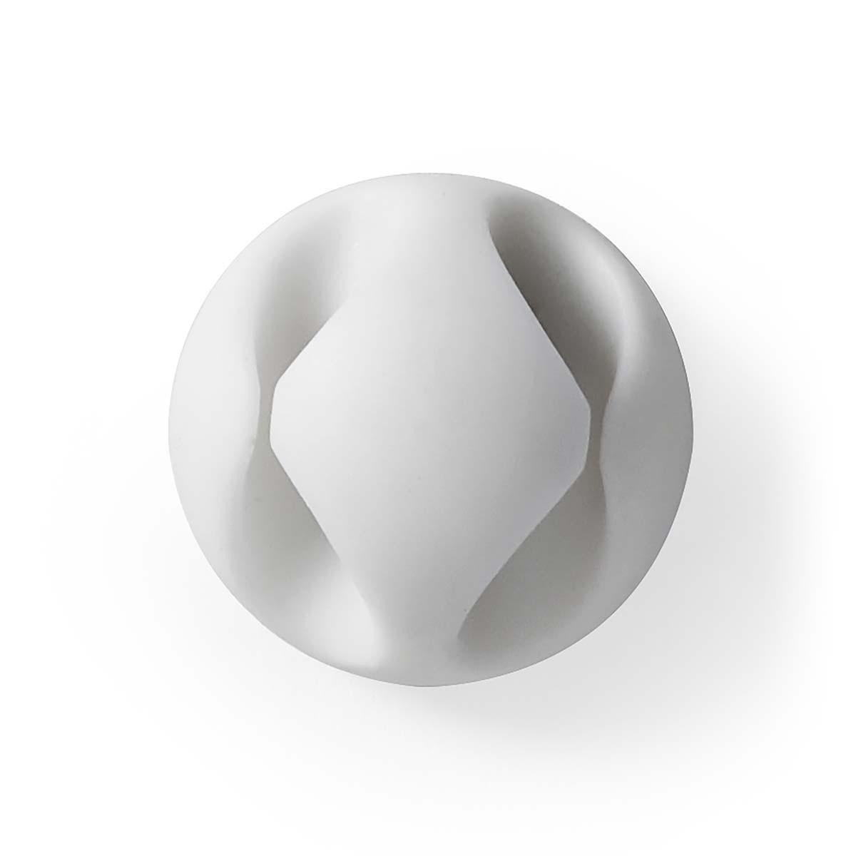 Nedis  Gestion des câbles | Serre-câbles | Click and Go | 6 pcs. | Nombre de fentes : 2 disques | Épaisseur maximale du câble : 5,3 mm | TPE | Blanc 