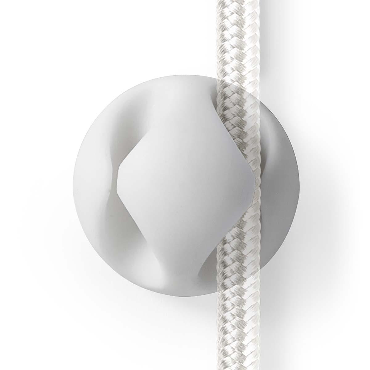 Nedis  Gestion des câbles | Serre-câbles | Click and Go | 6 pcs. | Nombre de fentes : 2 disques | Épaisseur maximale du câble : 5,3 mm | TPE | Blanc 