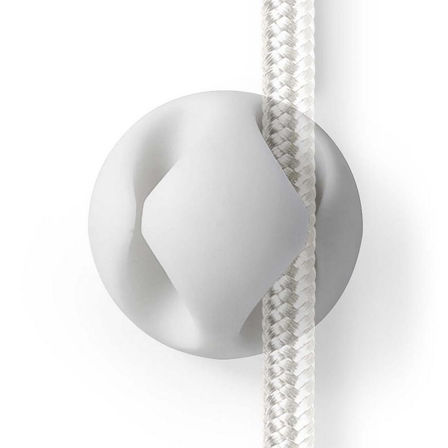 Nedis  Kabelmanagement | Kabelklemme | Click and Go | 6 Stk. | Anzahl der Schlitze: 2 Scheiben | Maximale Kabelstärke: 5,3 mm | TPE | Weiß 