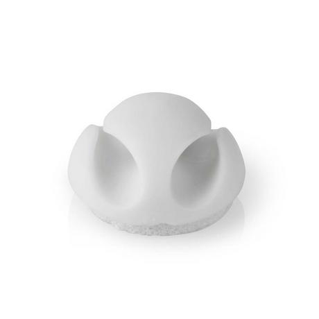 Nedis  Gestion des câbles | Serre-câbles | Click and Go | 6 pcs. | Nombre de fentes : 2 disques | Épaisseur maximale du câble : 5,3 mm | TPE | Blanc 