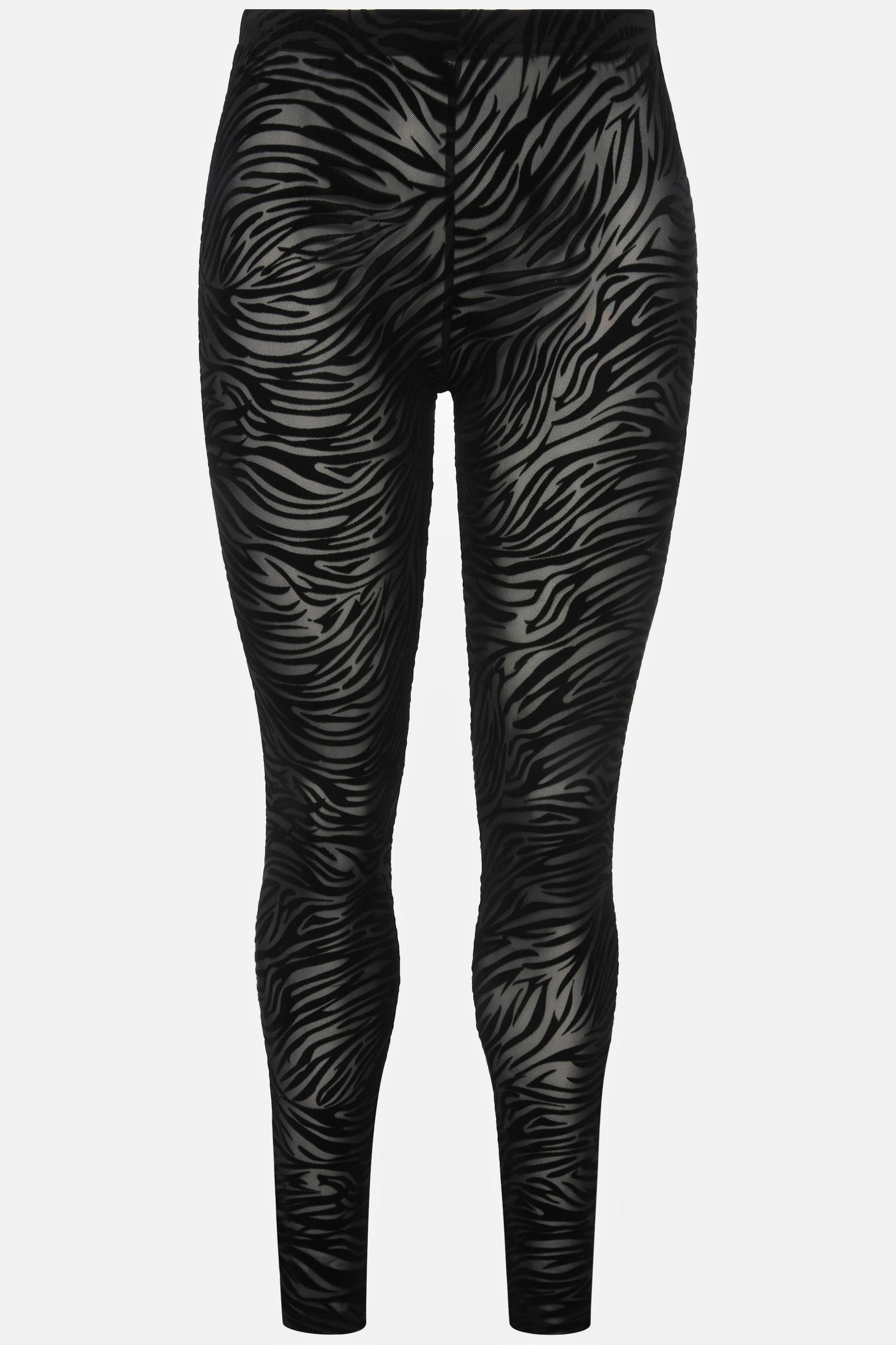 Ulla Popken  Strumpf-Leggings, Mesh, Animalmuster 