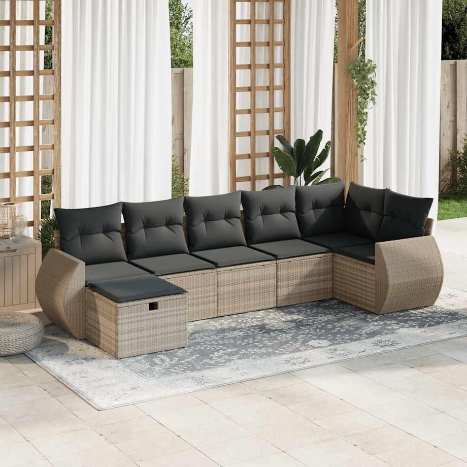 VidaXL set di divani da giardino Polirattan  