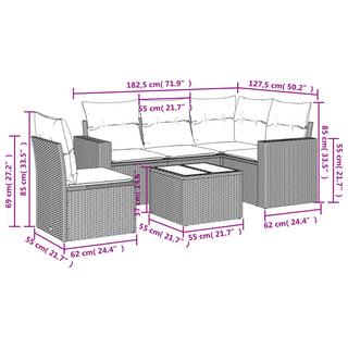 VidaXL Ensemble de canapés de jardin rotin synthétique  