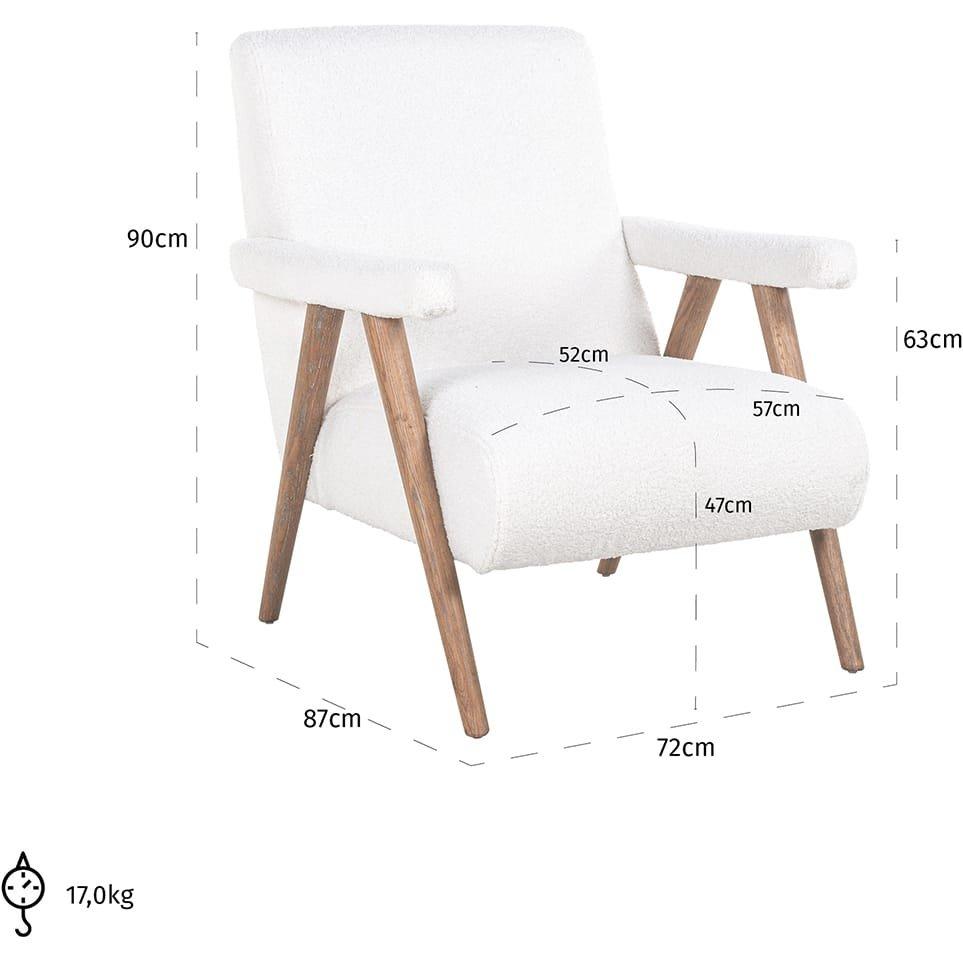 mutoni Fauteuil Bono blanc  