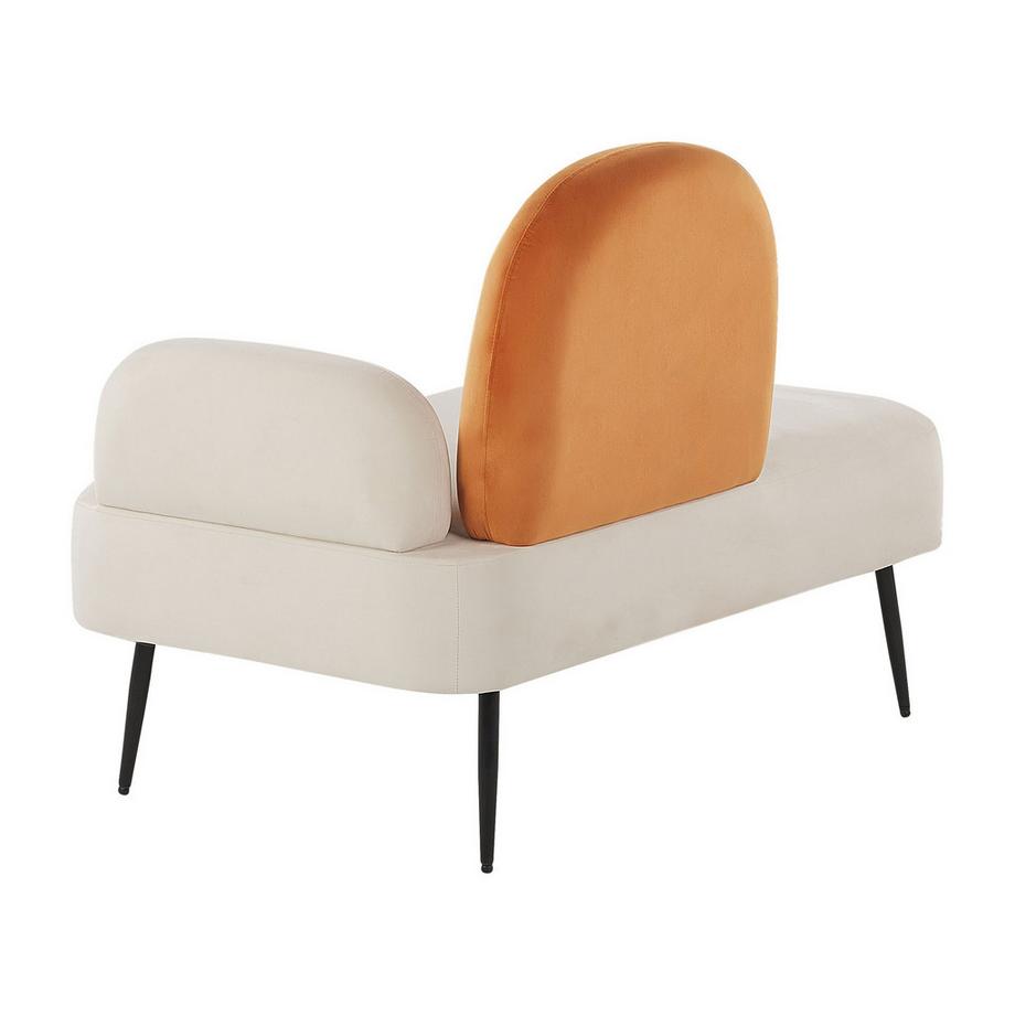 Beliani Chaise longue côté droit en Velours Moderne ARCEY  