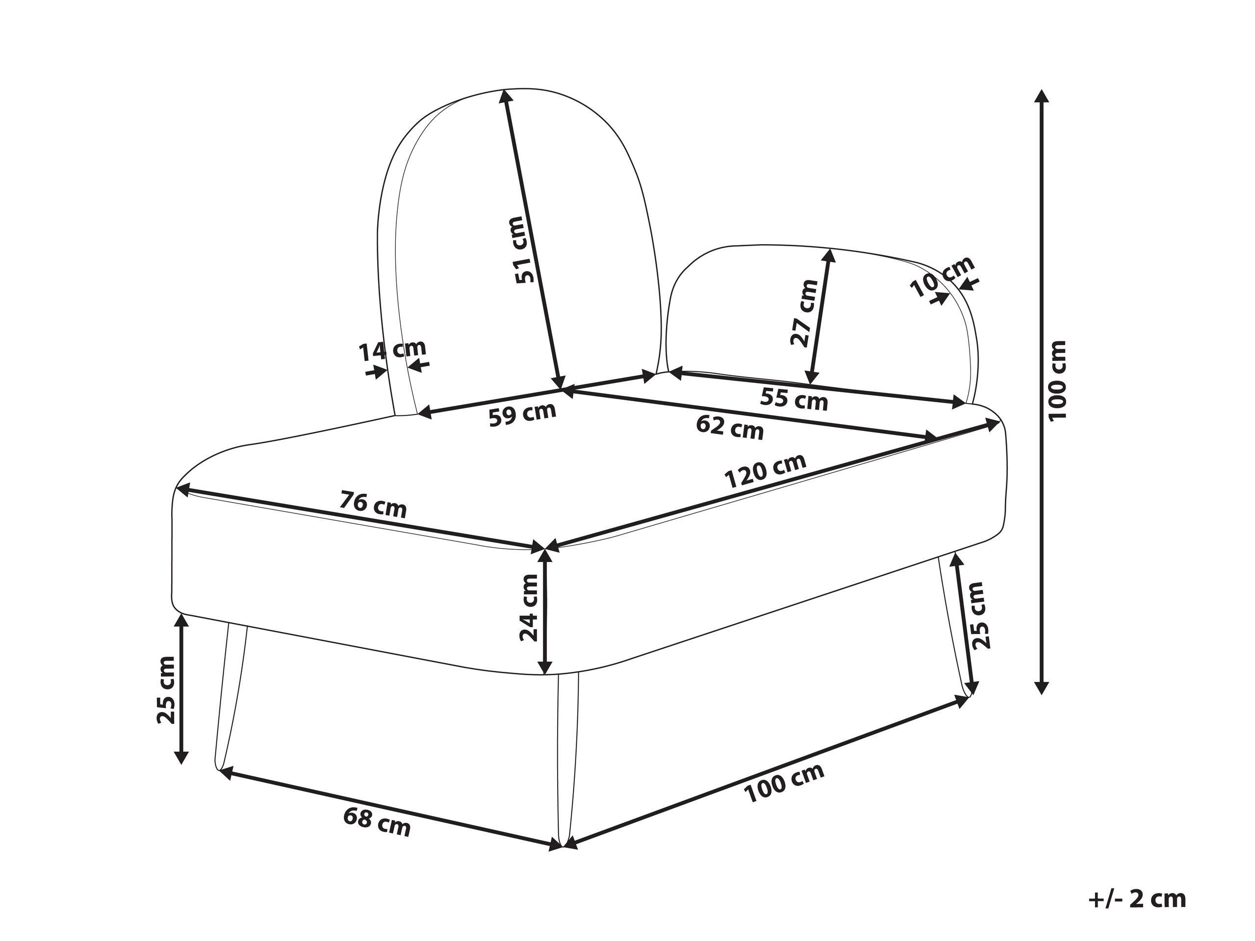 Beliani Chaiselounge (R) aus Samtstoff Modern ARCEY  