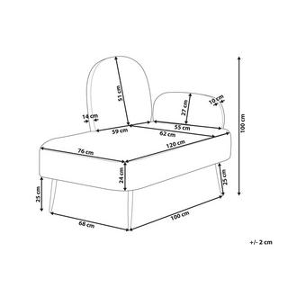 Beliani Chaise longue côté droit en Velours Moderne ARCEY  