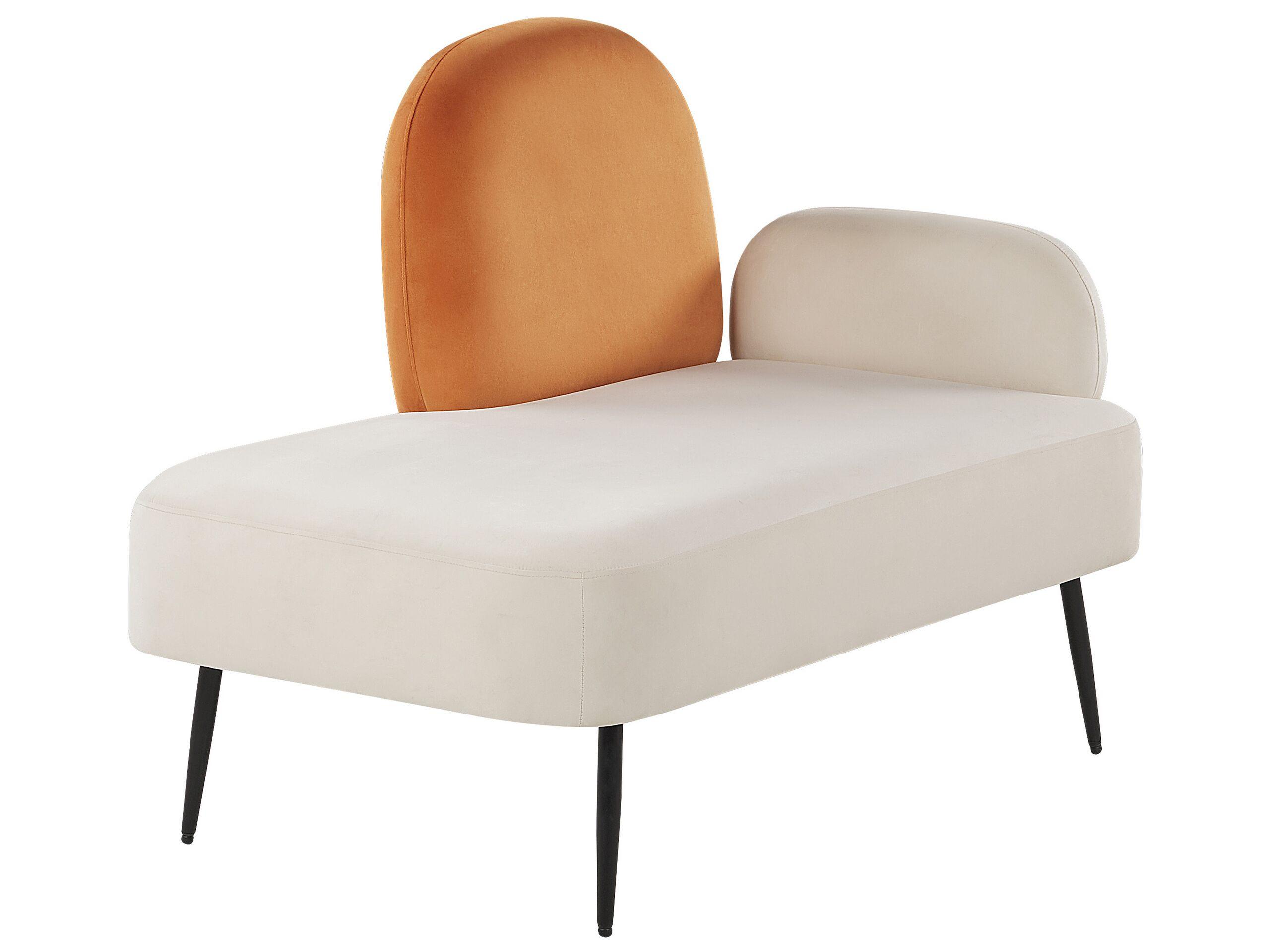 Beliani Chaise longue côté droit en Velours Moderne ARCEY  