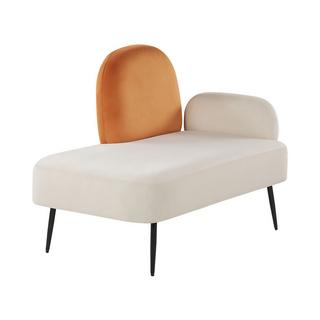 Beliani Chaise longue côté droit en Velours Moderne ARCEY  