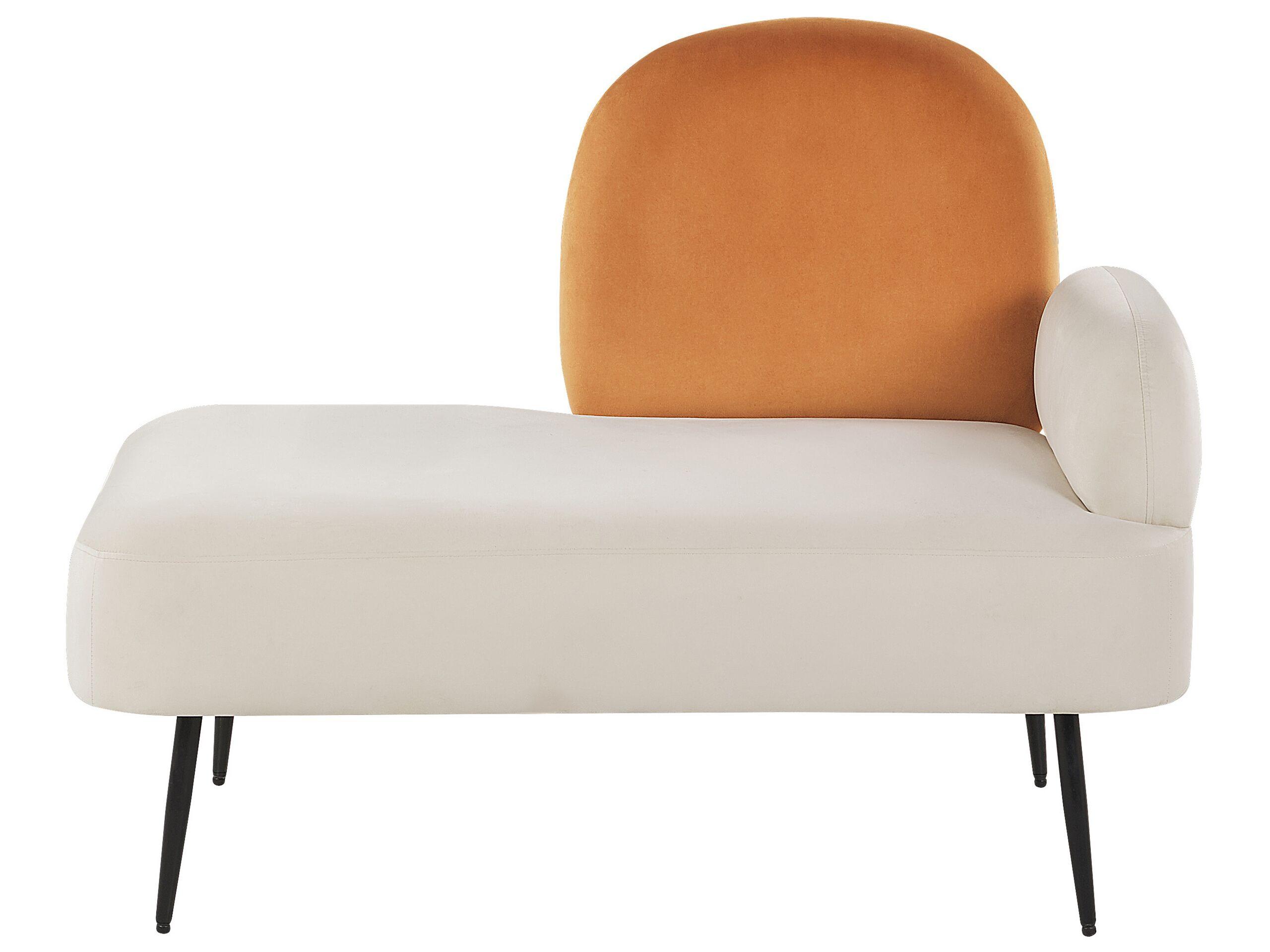 Beliani Chaise longue côté droit en Velours Moderne ARCEY  