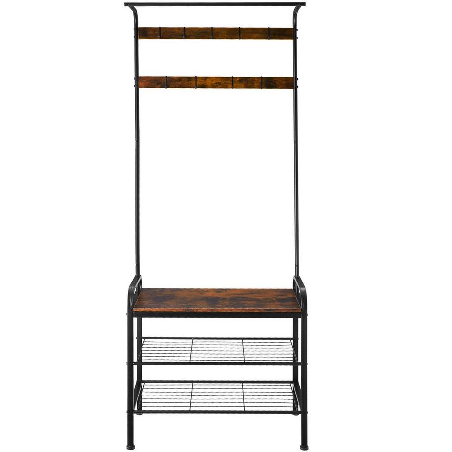 Tectake Garderobenständer Wichita Industrial Style Holz und Stahl  