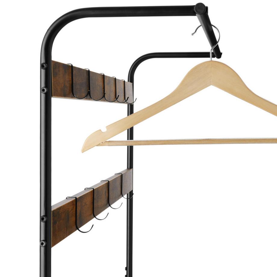 Tectake Garderobenständer Wichita Industrial Style Holz und Stahl  