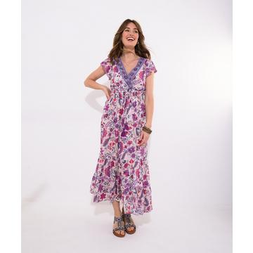 Robe Col V Imprimé Floral