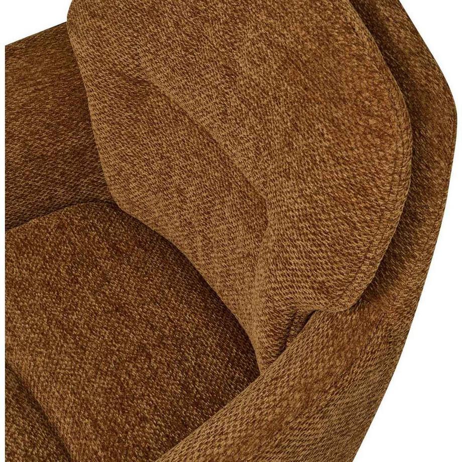 mutoni Poltrona Runa in ciniglia marrone caramello/giallo  