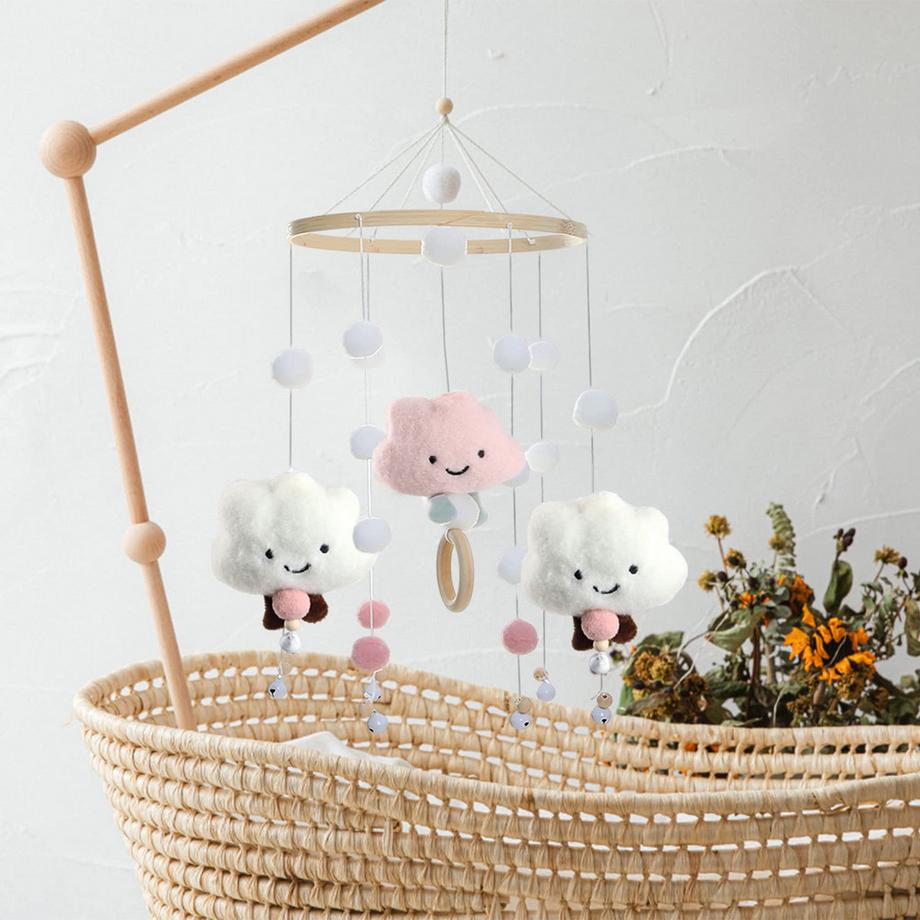 Activity-board  Baby Mobile Windspiel mit Filzkugeln Babybettchen Mobile Windspiel Bettglocke Mobile 
