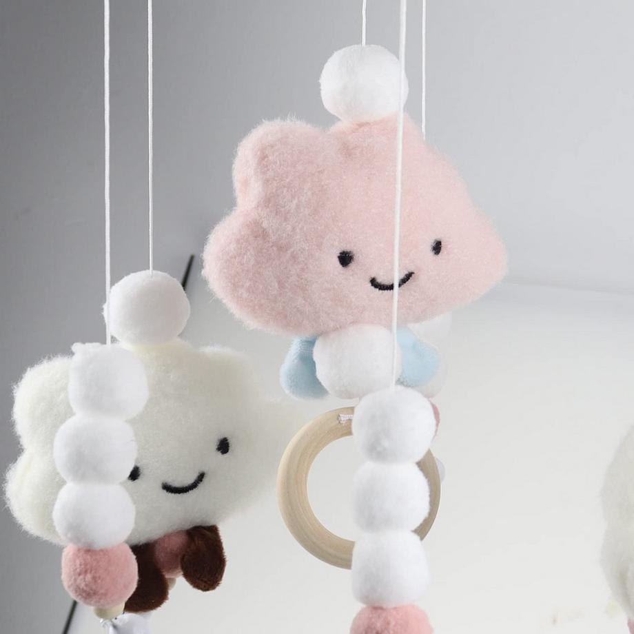 Activity-board  Baby Mobile Windspiel mit Filzkugeln Babybettchen Mobile Windspiel Bettglocke Mobile 