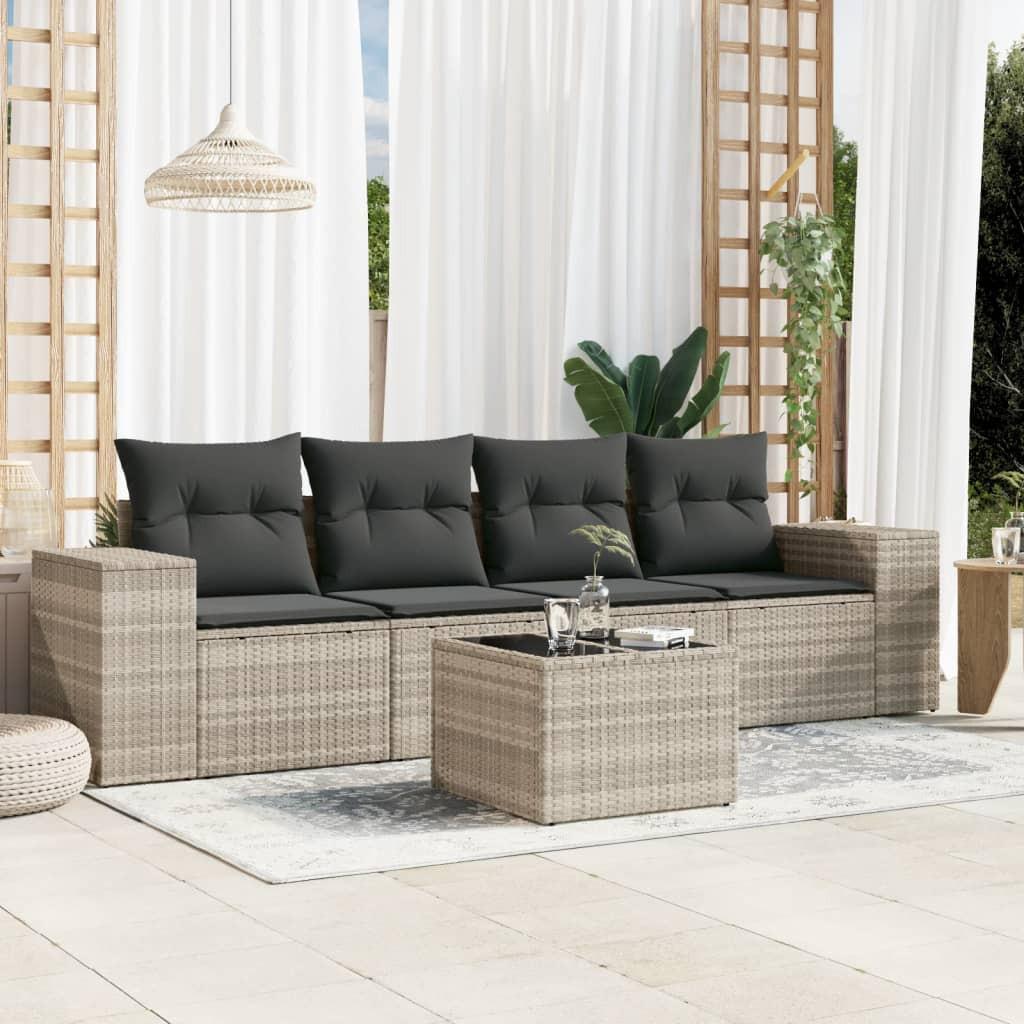 VidaXL set divano da giardino Polirattan  