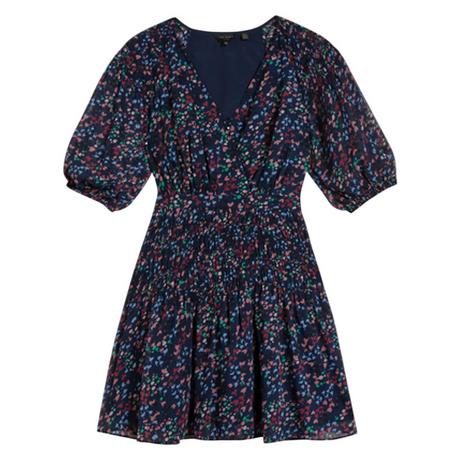 TED BAKER Casadee Kittel Panel Wickel Mini Kleid  