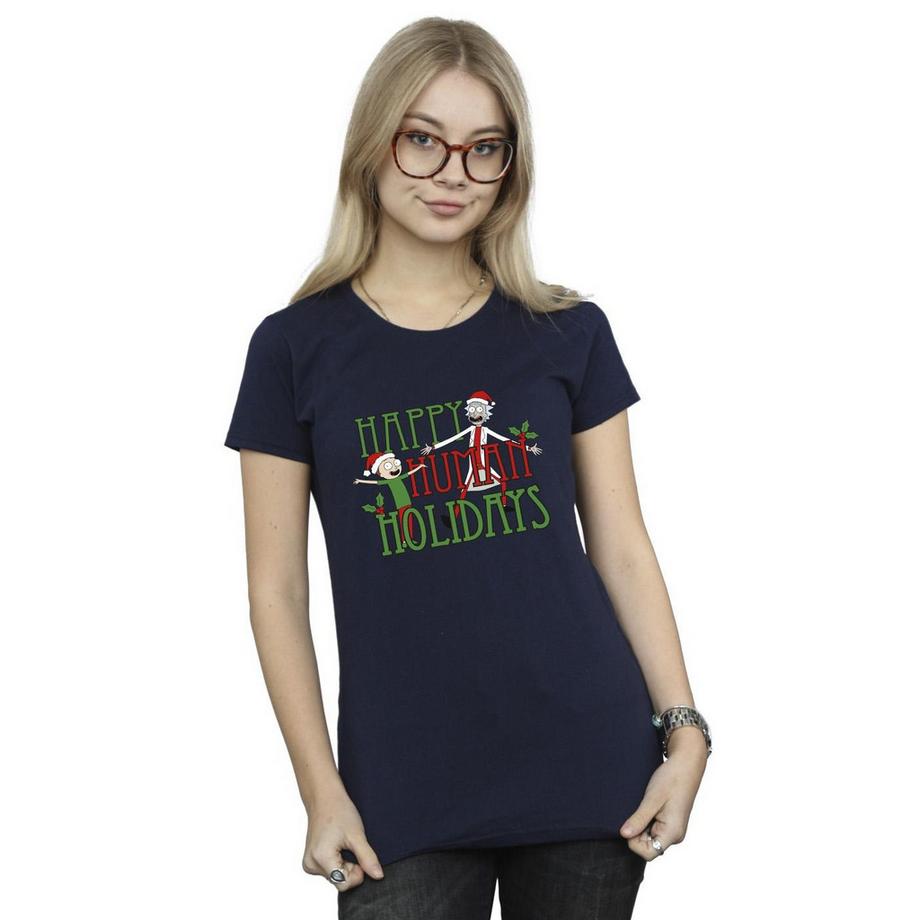Rick And Morty Happy Human Holidays T-Shirt  