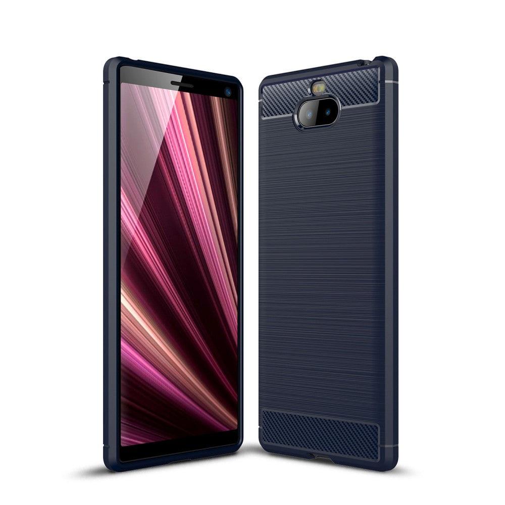 Cover-Discount  Sony Xperia 10 - Silikon Gummi Case Metall Carbon Look 