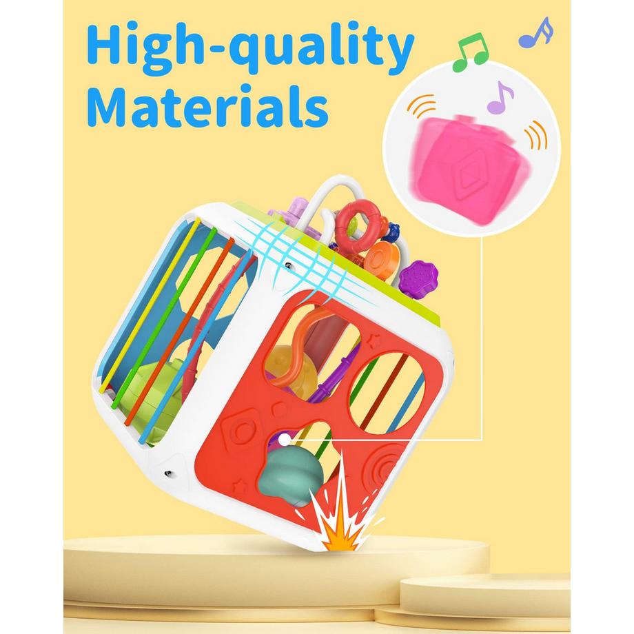 Activity-board  Motorische Aktivität Spielzeug Sensory Shape Sorting Stacking Spielzeug Baby Spielzeug Busy Activity Cube für Baby 