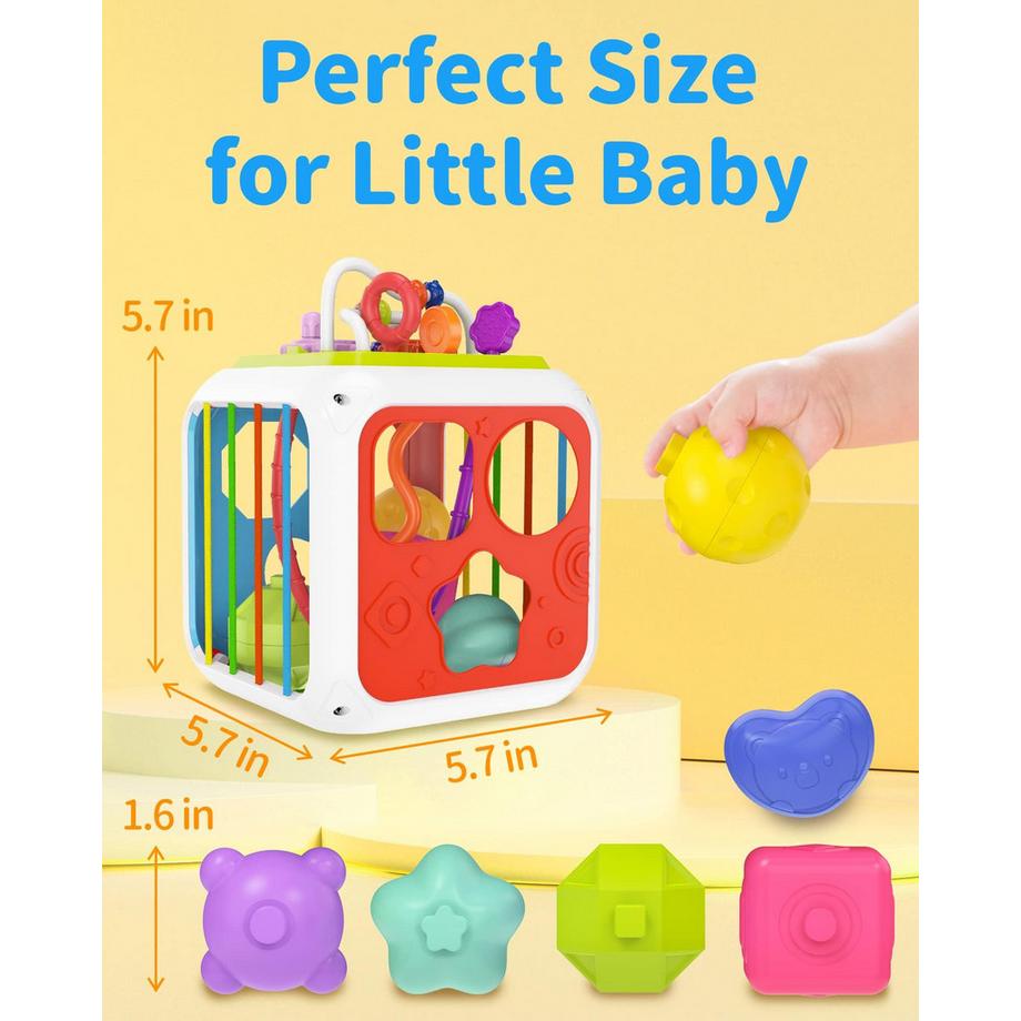 Activity-board  Motorische Aktivität Spielzeug Sensory Shape Sorting Stacking Spielzeug Baby Spielzeug Busy Activity Cube für Baby 