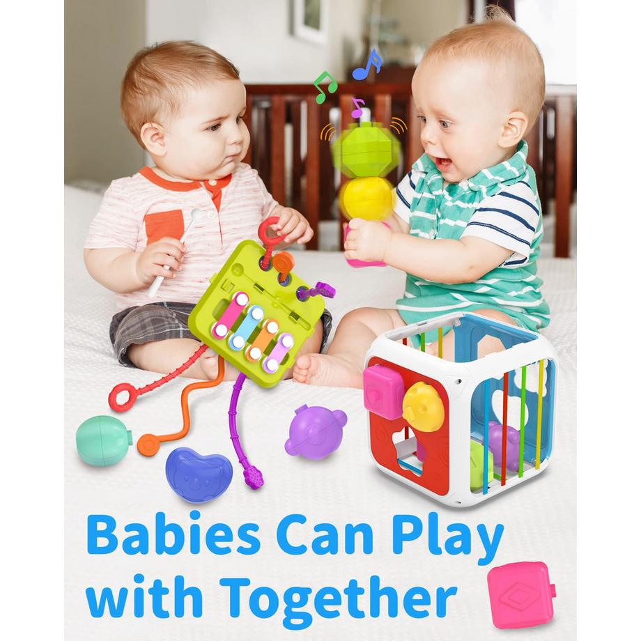 Activity-board  Motorische Aktivität Spielzeug Sensory Shape Sorting Stacking Spielzeug Baby Spielzeug Busy Activity Cube für Baby 