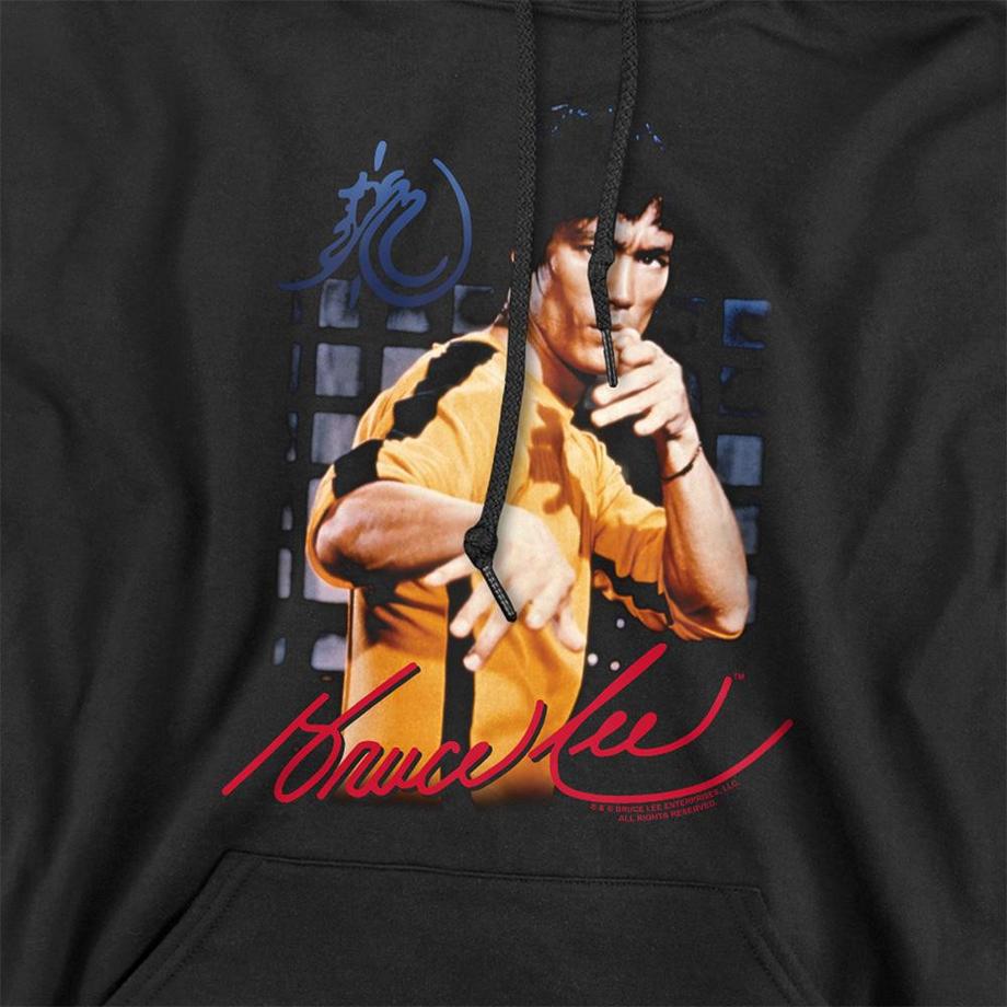 Bruce Lee Felpa con Cappuccio Grafica con Coulisse  