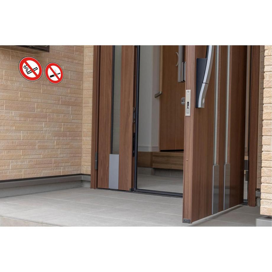 Exacompta Panneau PVC adhésif antidérapant Interdit de vapoter et de fumer 10 cm  