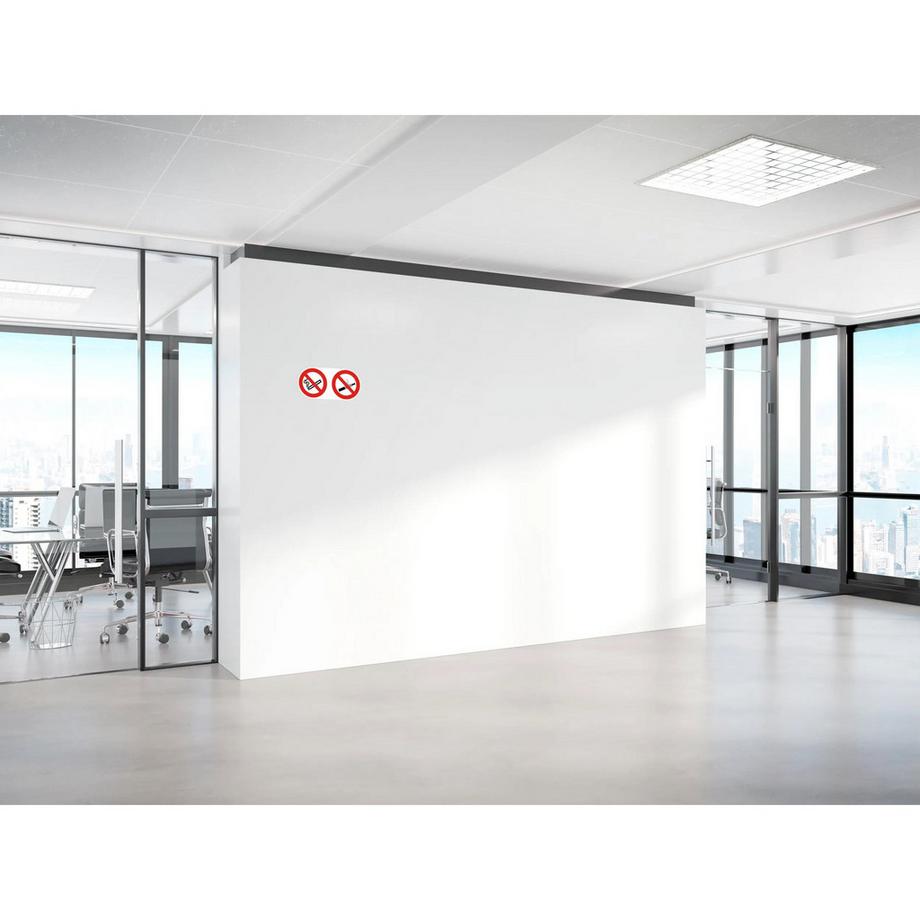 Exacompta Panneau PVC adhésif antidérapant Interdit de vapoter et de fumer 10 cm  