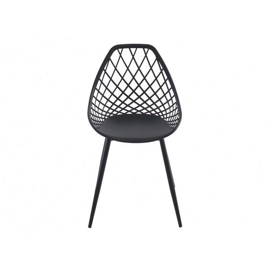 Vente-unique Lot de 2 chaises de jardin en polypropylène avec pieds en métal - Noir - MALAGA de MYLIA  