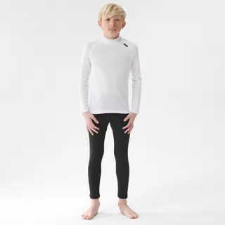 WEDZE Sous-vêtement de ski enfant 100 haut blanc  Weiss