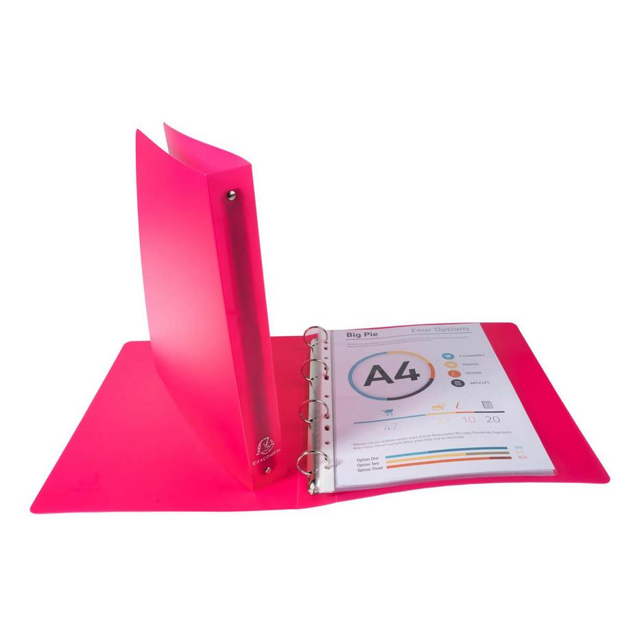 Exacompta Classeur 4 anneaux 30 mm polypropylène Chromaline (avec étiquette de dos) - A4 maxi - x 10  