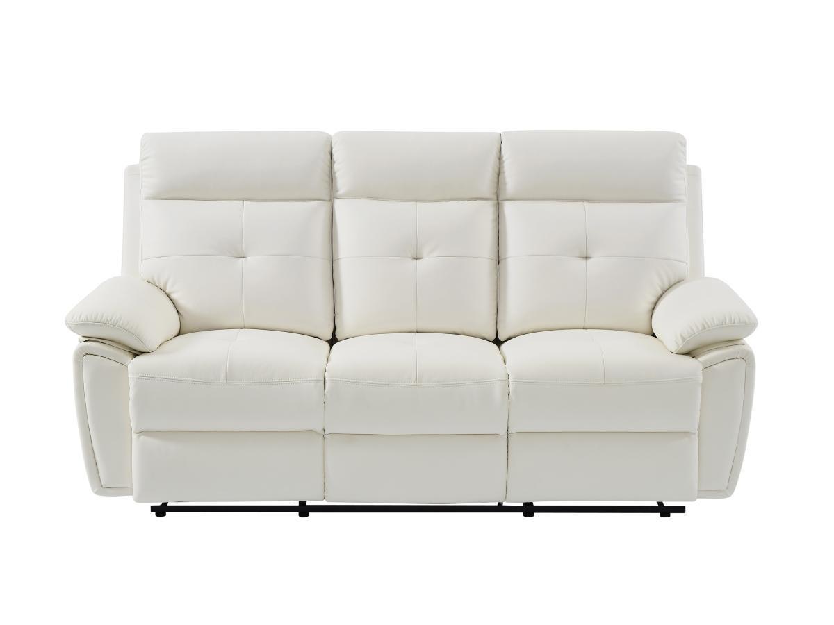 Vente-unique Relaxsofa 3-Sitzer - Leder- Weiß - VINETA  