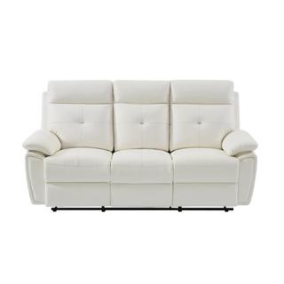 Vente-unique Relaxsofa 3-Sitzer - Leder- Weiß - VINETA  