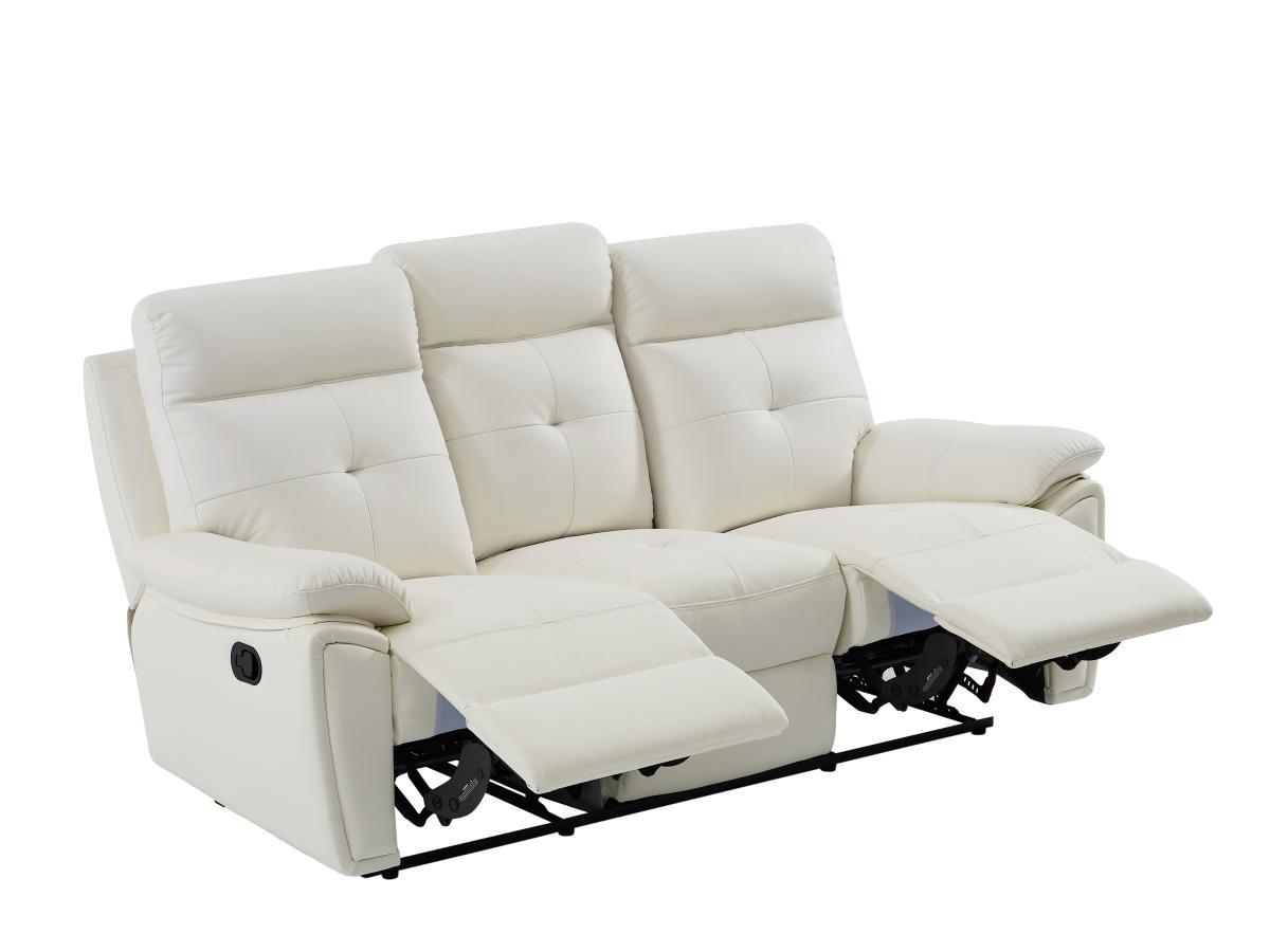 Vente-unique Relaxsofa 3-Sitzer - Leder- Weiß - VINETA  