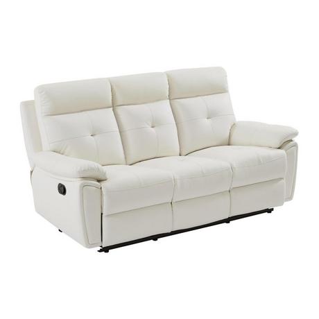 Vente-unique Relaxsofa 3-Sitzer - Leder- Weiß - VINETA  