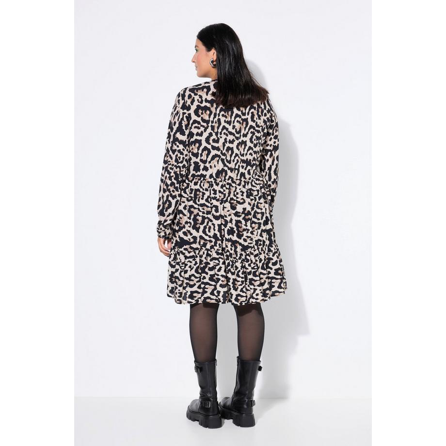 Studio Untold Leopardenmuster Minikleid V-Ausschnitt Volants  