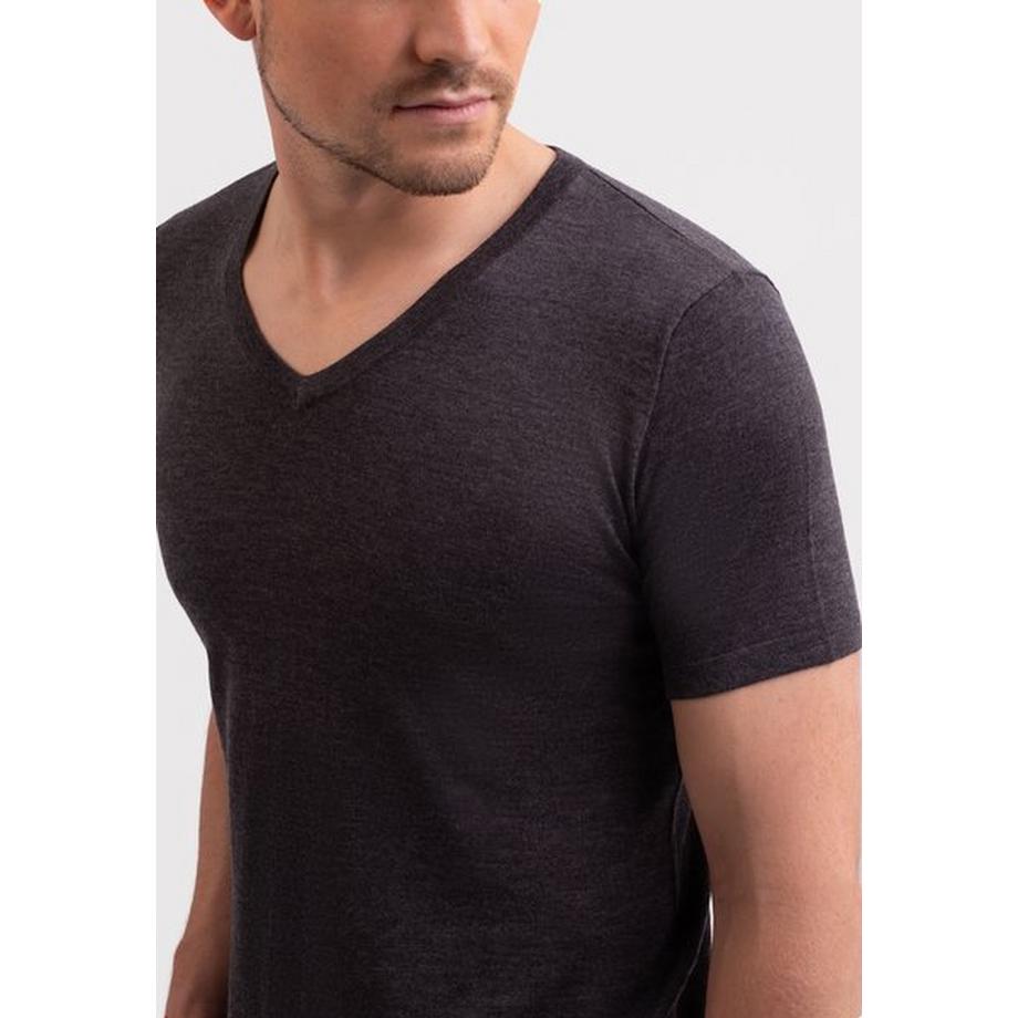 CASH-MERE.CH T-Shirt Col V Manches Courtes  