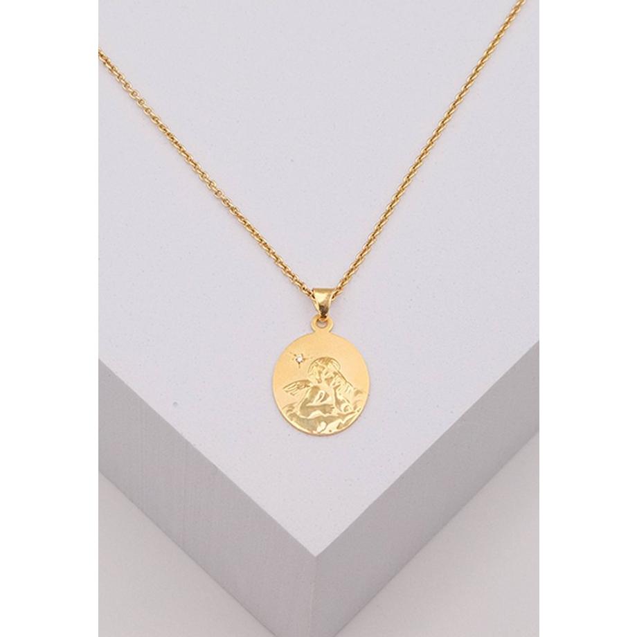 MUAU Schmuck  Pendentif ange en or jaune 750 diamant 0,005ct. 20x13mm 