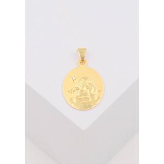 MUAU Schmuck  Pendentif ange en or jaune 750 diamant 0,005ct. 20x13mm 