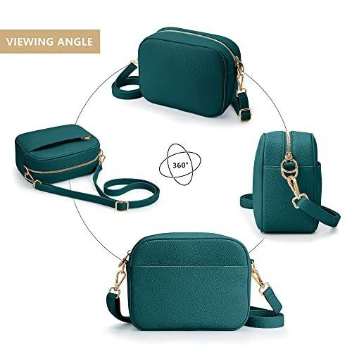 Only-bags.store Stylische Vegane Leder Crossbody Schultertasche mit 2 verstellbaren Gurten  