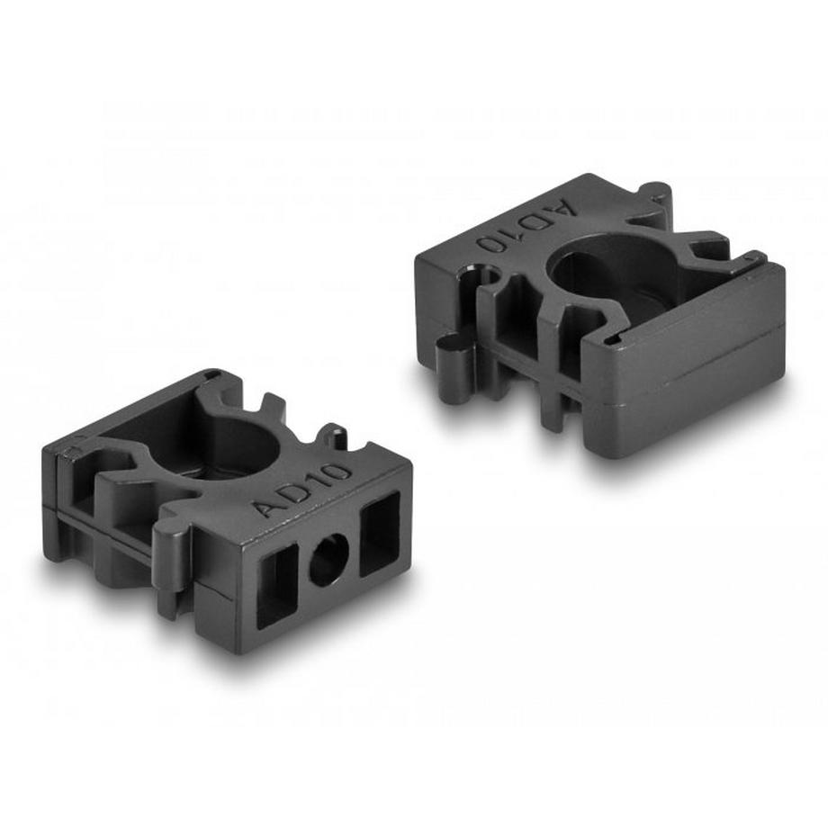 DeLock  Support de manchon de câble avec clip de verrouillage, 10 mm, 8 unités, noir 